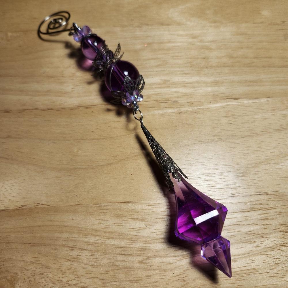 Elegant Purple Resin Suncatcher Ornament - Picture 2 of 5